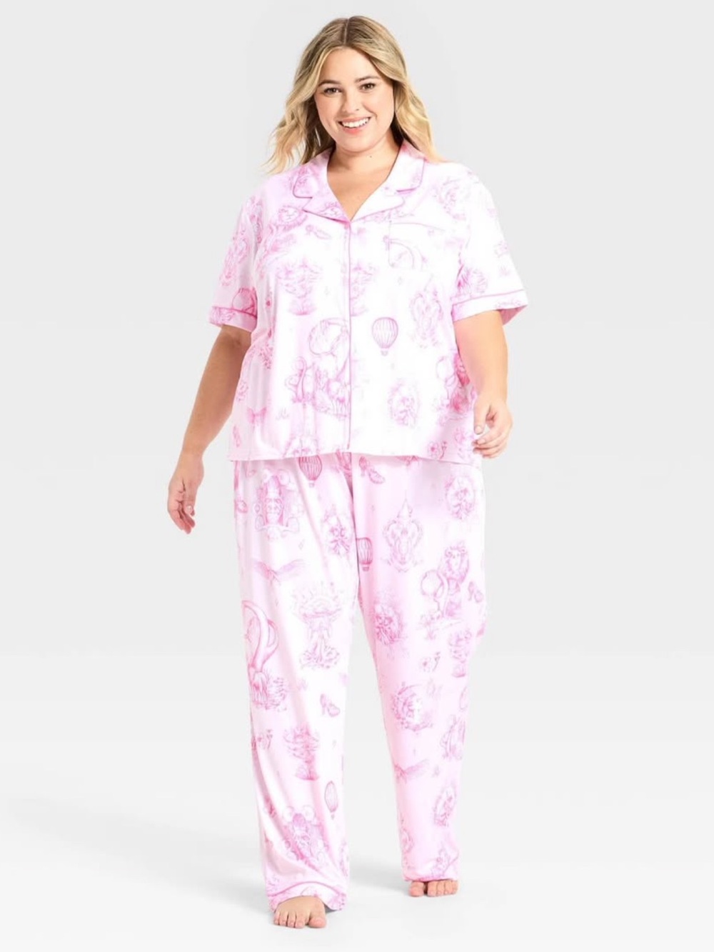 Wicked x Katie Kime Pink Printed Pajamas 1X Plus Size